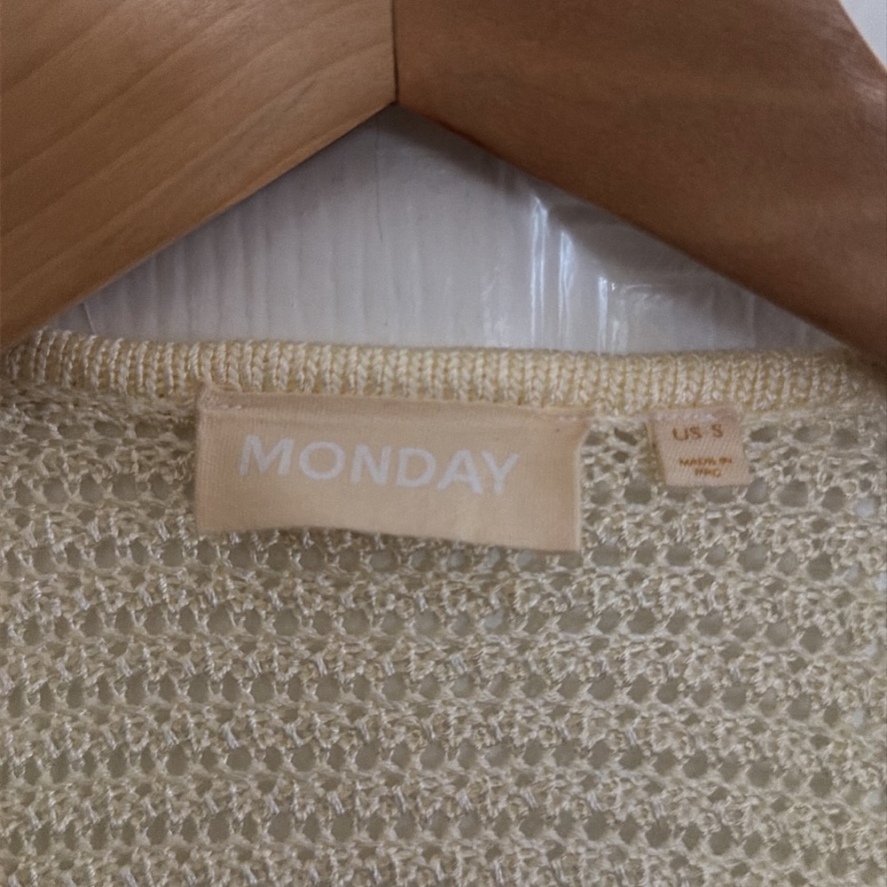 MONTEGO MINI DRESS - IVORY SHINY TREBLE KNIT Monday Swimwear Cream Knit Coverup - Picture 9 of 9